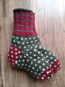 FC1-108 Slipper Socks _ Red Christmas _M
