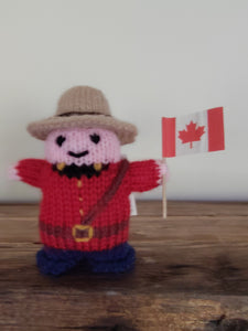 FC1-168 Hand Knit Little Figurine "Mountie"