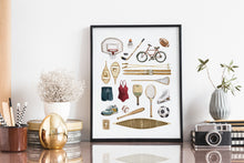 AI1-232 Art Print "Vintage Sports Flat Lay"