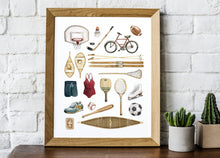 AI1-232 Art Print "Vintage Sports Flat Lay"
