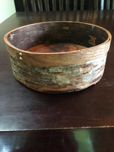 TA1-007 Hand Crafted Birch Bark Low Bowl w/ Oak Base & Brass Rivets