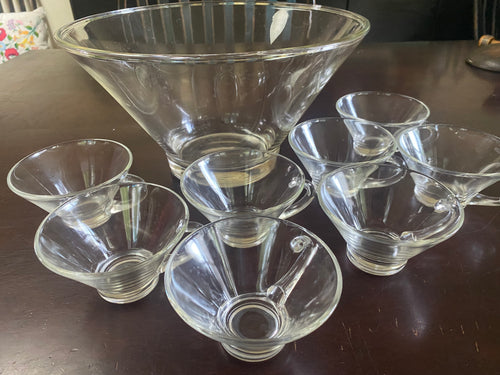 VTED1-363 MCM Bunch Bowl w/ 8 Glasses