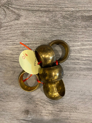 VTLD1-198 Set of 5 Napkin Rings - Vintage Brass