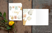 AI1-031 Greeting Note Cards "Vintage Baby Clothes"