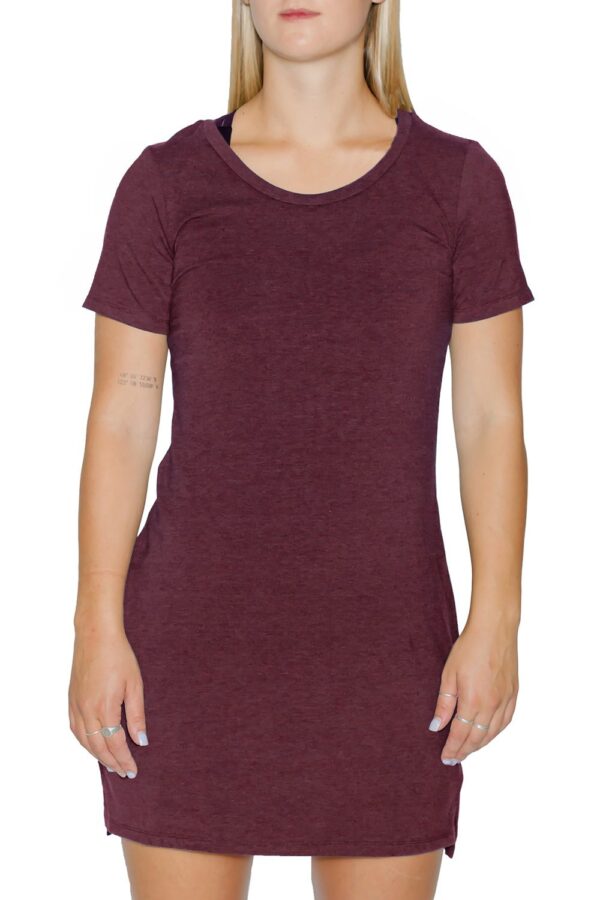 NM1-067 Basic T-Shirt Dress *Burgundy