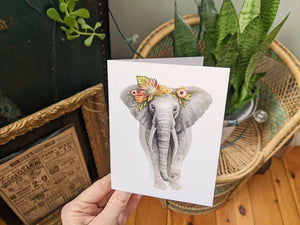 AI1-05 Greeting Note Cards "Patterned Elephant"