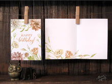 AI1-043 Greeting Note Cards "Peach Floral Birthday_ HBBD"