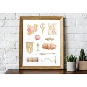 AI1-257 Art Print "Vintage Crafting Items"