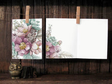AI1-052 Greeting Note Cards "Mauve Peony & Succulent"