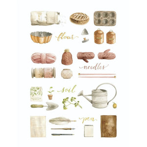AI1-258 Art Print "Baking, Knitting, Gardening & Writing"