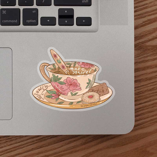 TPN-017 Make Haste...Slowly Tea Cup Sticker