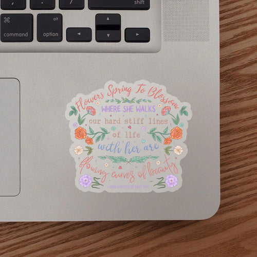 TPN-07 Where She Walks Quote Sticker