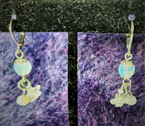 NM2-017 Earrings Flower Glass Stone