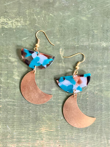 SL1-28 Colorful Crescent Earrings