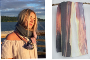 LF1-TID Linen Scarf "Tide's Out"