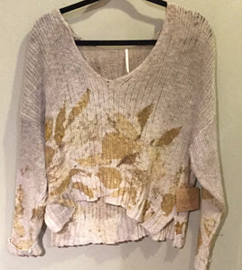 GE1-1553 Long Sleeve V-Neck Cotton Sweater