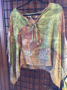 TB1-080 silk poncho. Guru