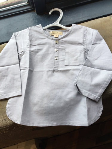 PC1-015 Grey Oxford Long-Sleeved Blouse