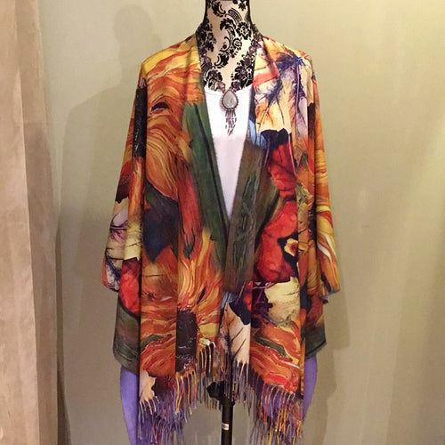 SP1-61 Kimono- Sunflowers and Leaves